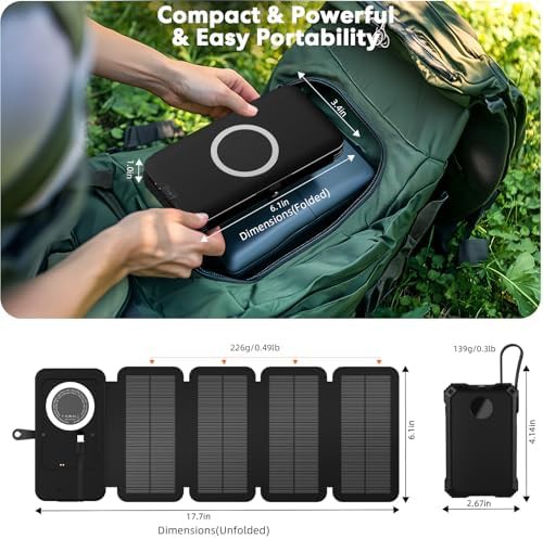 Solar power bank with four foldable panels — photo 5