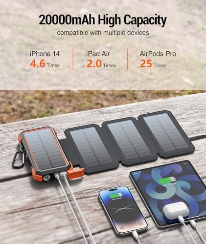 Solar power bank with four black panels — photo 4