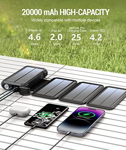 Solar power bank with four foldable panels — photo 4