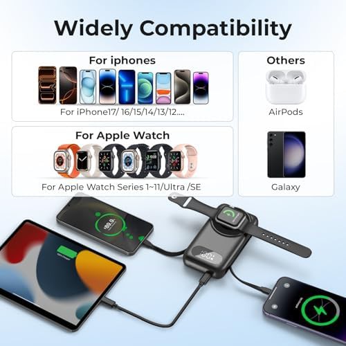 Magnetic portable charger with built-in cables — photo 4