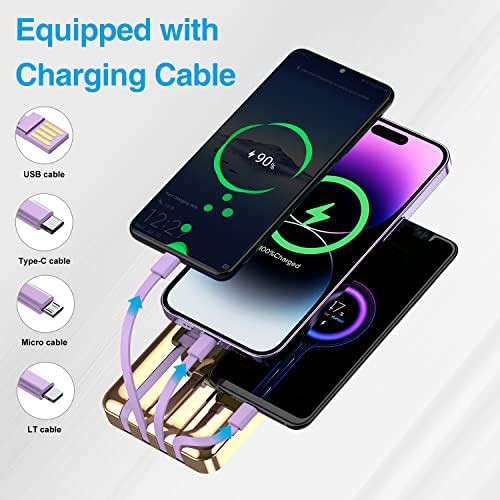 Mini power bank with four cables — photo 3