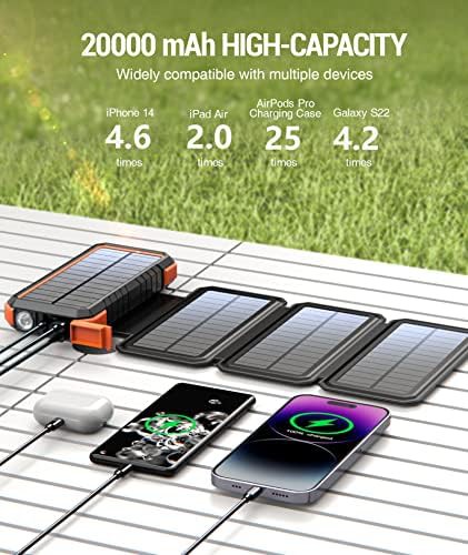 Two pack foldable solar power banks orange — photo 4