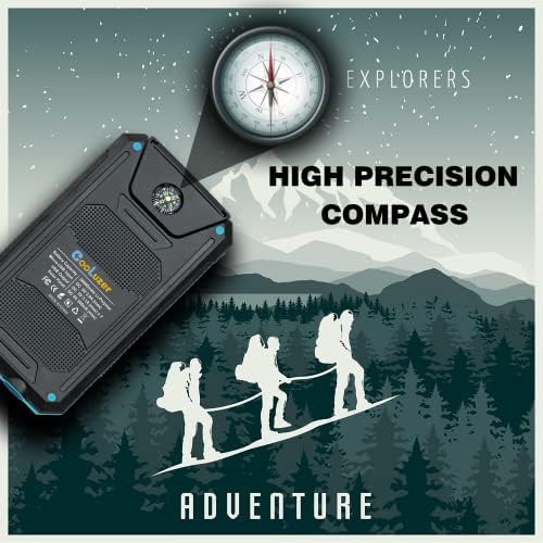 Blue solar power bank with camping flashlight — photo 4