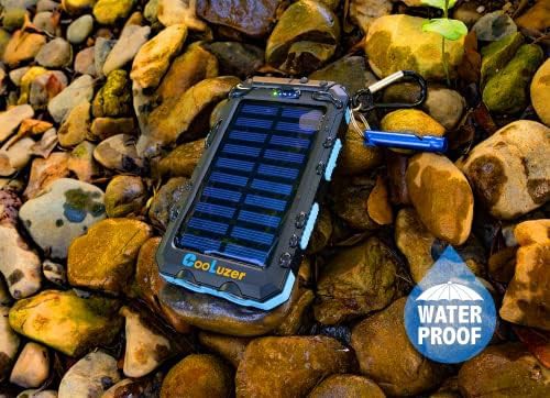 Blue solar power bank with camping flashlight — photo 5