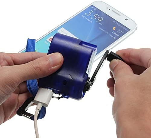 Blue manual hand crank emergency charger — photo 4