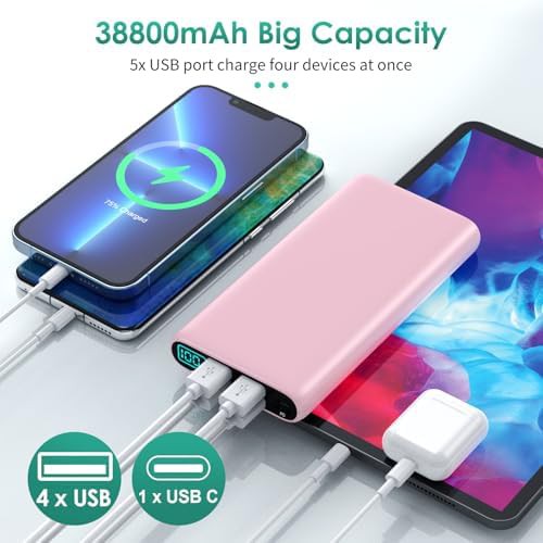 Pink high capacity LCD power bank — photo 4