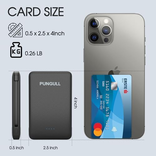 Slim mini power bank with built in cable — photo 2