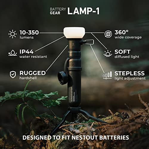 Beige camping lantern and portable battery set — photo 3