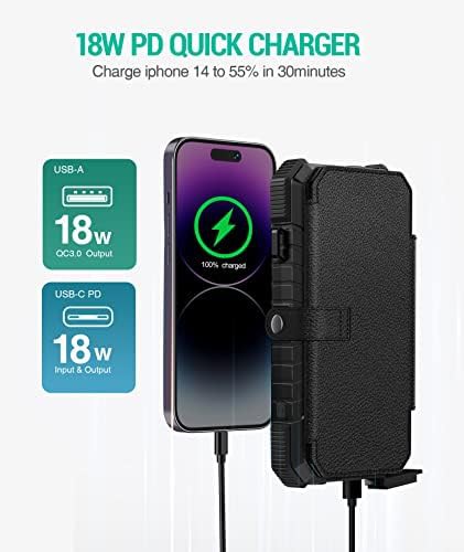 Black foldable solar charger with extra panel — photo 4