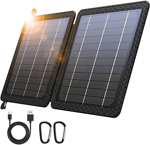 Green foldable solar charger with extra panel — photo 3