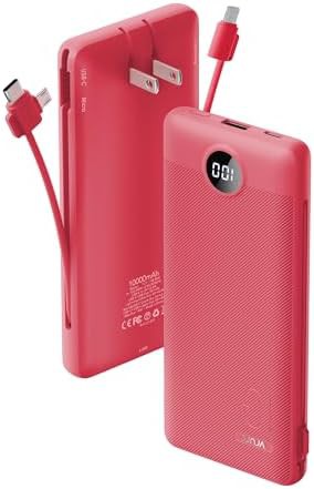 Viva magenta travel battery with wall plug