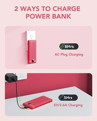 Viva magenta travel battery with wall plug — photo 5