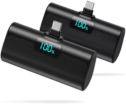 Dual black capsule power banks with USB-C