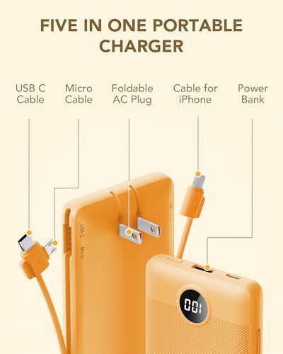 Slim profile power bank with wall plug — photo 3