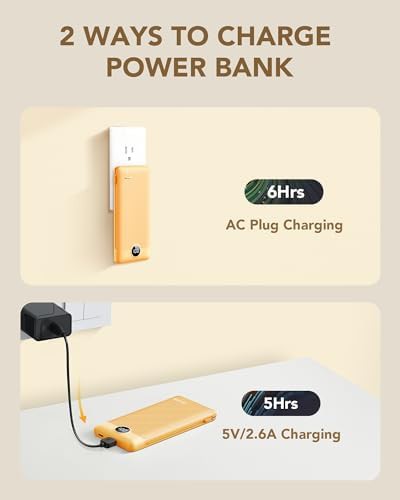 Slim profile power bank with wall plug — photo 5