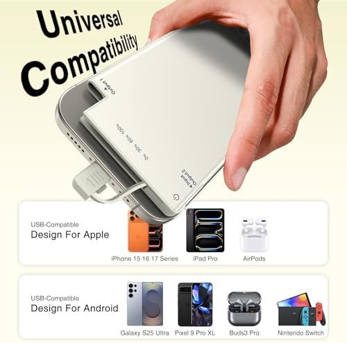 Thin portable charger with built-in USB-C — photo 3