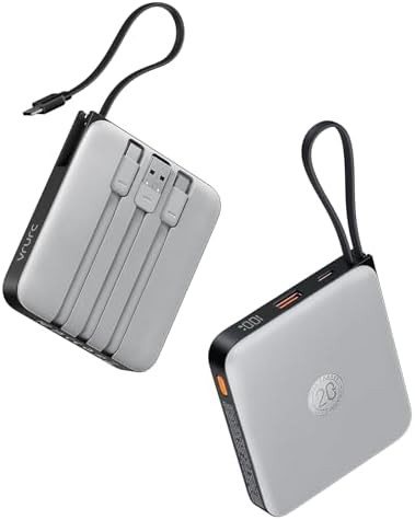 Fast charging ten thousand mah battery with integrated cables