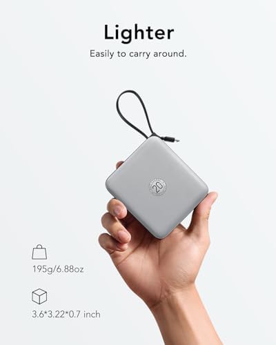 Fast charging ten thousand mah battery with integrated cables — photo 4