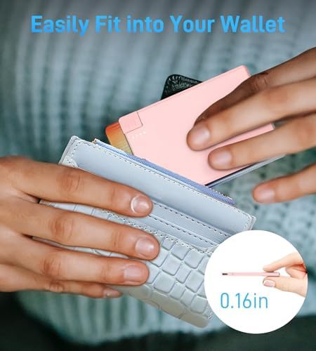 Pink credit card size power bank — photo 3