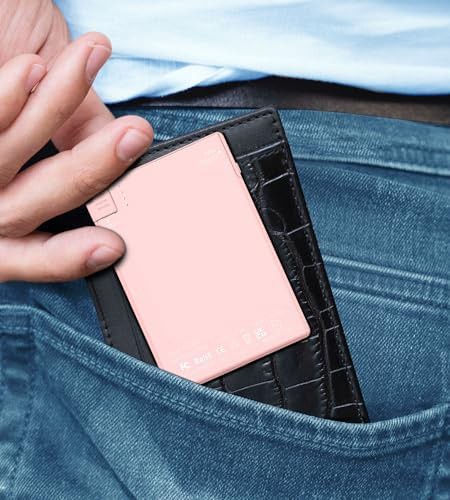 Pink credit card size power bank — photo 4