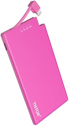 Ultra thin pink portable power bank