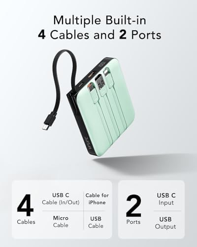 Green fast charging battery with integrated cables — photo 5