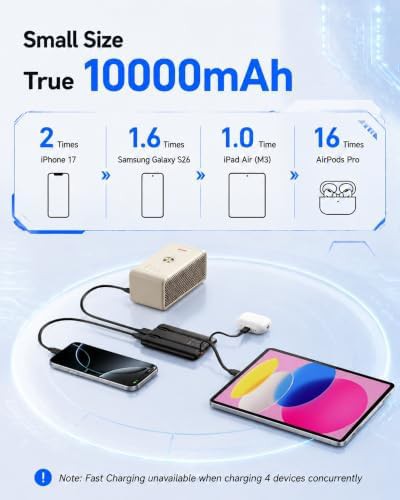 Mini portable charger with integrated cables — photo 4