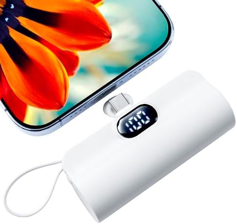 White capsule mini charger for iPhone