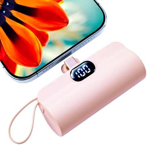 Pink capsule mini charger with USB-C