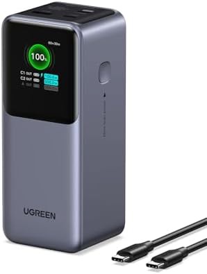 Portable laptop charger with integrated LED display
