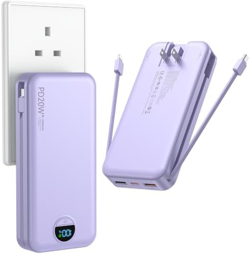 High capacity 20000mAh bank with cables
