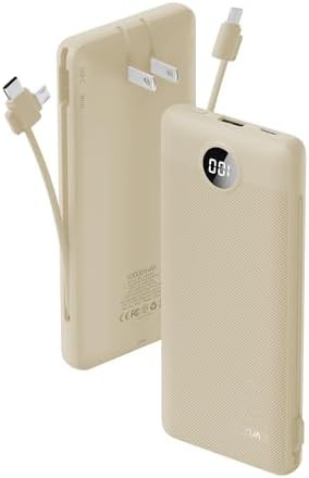 Light coffee compact charger with ac plug