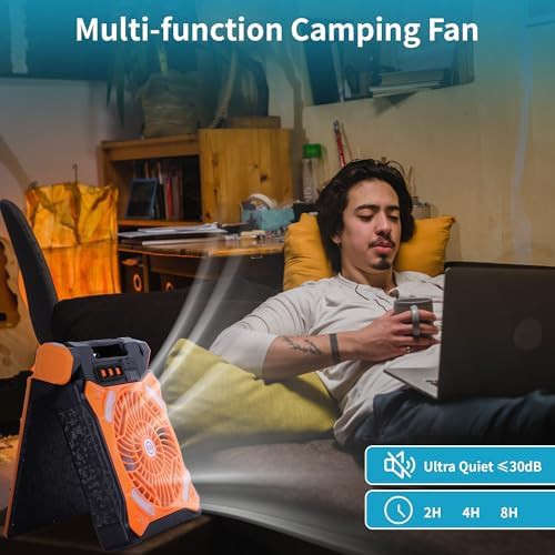 Orange Solar Camping Fan and Bank — photo 3