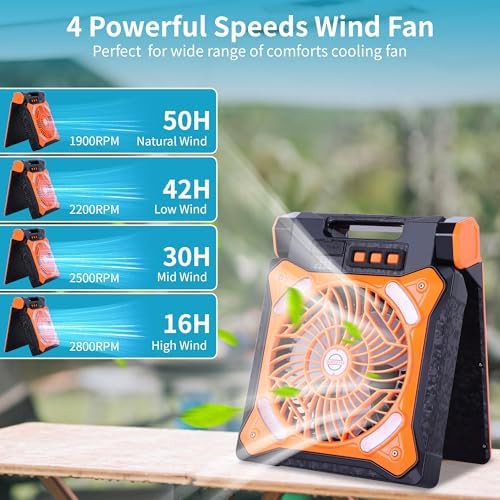 Orange Solar Camping Fan and Bank — photo 4