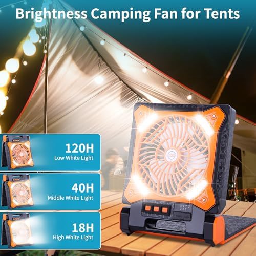 Orange Solar Camping Fan and Bank — photo 5
