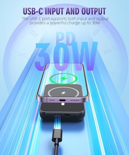 Magnetic wireless power bank with built-in cables — photo 3