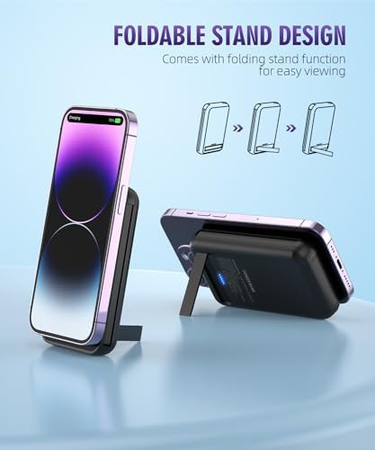 Magnetic wireless power bank with built-in cables — photo 4