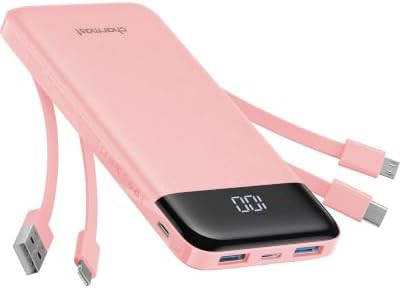 Portable phone charger with reinforced cables