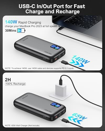 Fast charging laptop battery 140W PD — photo 5