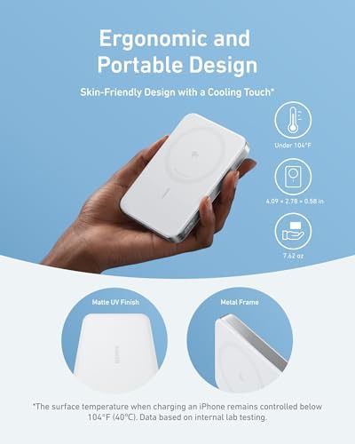 MagGo 10,000 mAh Qi2 certified white charger — photo 4