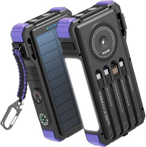 Solar Power Bank with Wireless iPhone Charging