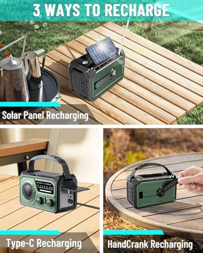 Emergency weather radio with solar hand crank — photo 4