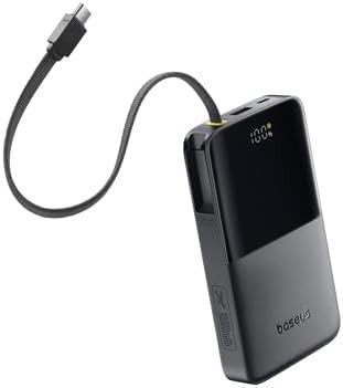 Portable charger with built-in braided cable