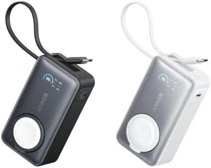 White compact battery pack for Apple Watch