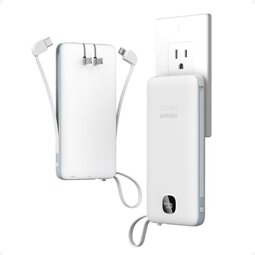 Tessan portable charger with built in cables