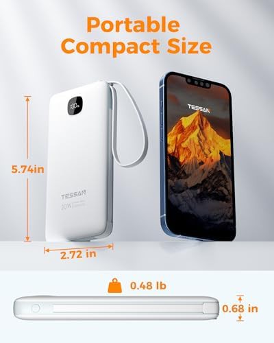 Tessan portable charger with built in cables — photo 4