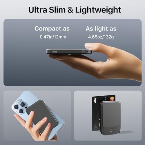 Slim magnetic power bank with built-in cable — photo 3