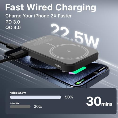 Slim magnetic power bank with built-in cable — photo 4