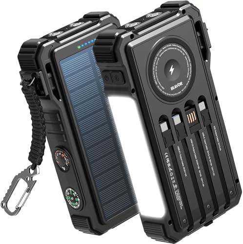 Rugged Solar Power Bank with Wireless Charging