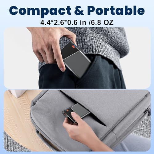 Grey travel portable charger with cable — photo 5